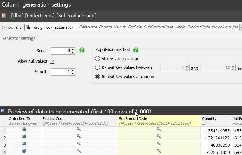 Compound FKs with SQL Data Generator | Voice of the DBA