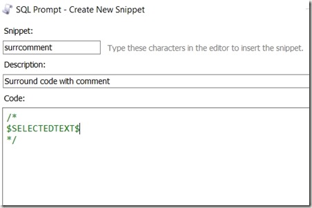 2018-01-27 09_30_43-SQL Prompt - Create New Snippet