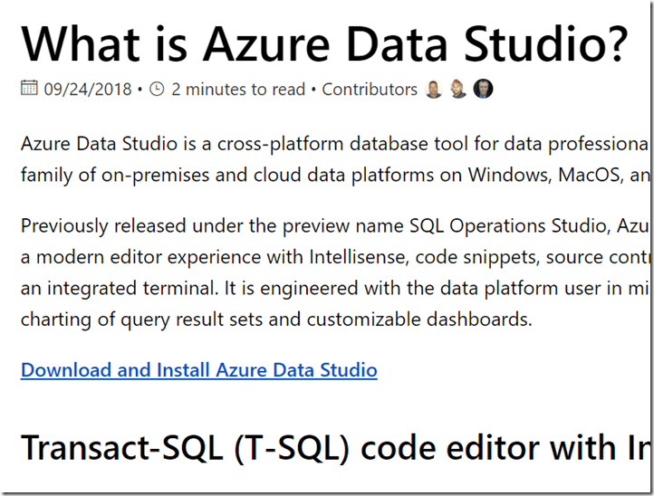 2018-10-19 16_24_03-What is Azure Data Studio_ _ Microsoft Docs