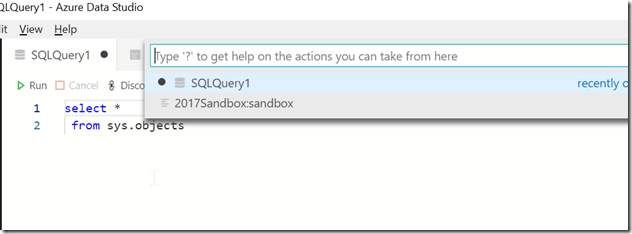 2018-10-19 17_06_57-● SQLQuery1 - Azure Data Studio