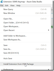 2018-10-19 17_18_28-Extension_ SSMS Keymap - Azure Data Studio