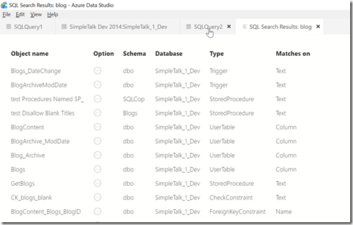 2018-10-20 15_56_42-SQL Search Results_ blog - Azure Data Studio