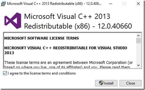 2018-11-27 12_54_58-Microsoft Visual C   2013 Redistributable (x86) - 12.0.40660 Setup