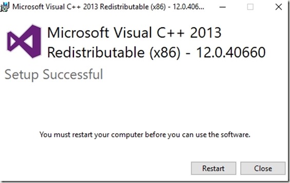 2018-11-27 13_00_26-Microsoft Visual C   2013 Redistributable (x86) - 12.0.40660 Setup