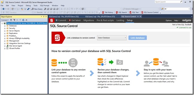 2018-11-27 13_19_43-SQL Source Control - Microsoft SQL Server Management Studio