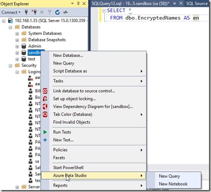 2019-04-25 09_51_17-SQLQuery12.sql - 192.168.1.35.sandbox (sa (58))_ - Microsoft SQL Server Manageme