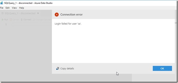 2019-04-25 09_54_29-SQLQuery_1 - disconnected - Azure Data Studio