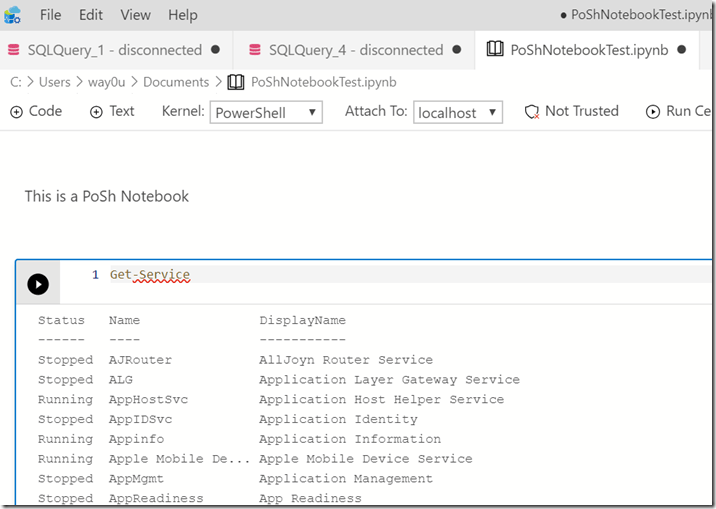 2019-11-05 15_36_15-● PoShNotebookTest.ipynb - Azure Data Studio