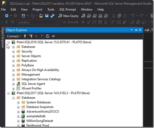2020-03-19 11_12_12-SQLQuery1.sql - Plato_SQL2017.sandbox (PLATO_Steve (65))_ - Microsoft SQL Server