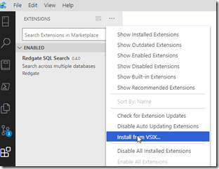 Extension context menu