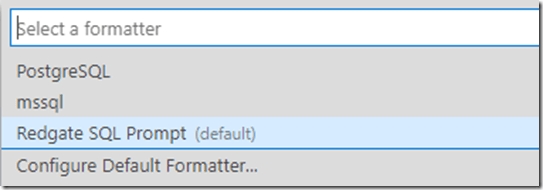 Installed formatters in ADS