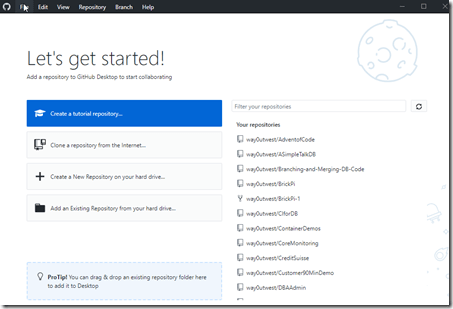 GitHub Desktop Get Started Screen