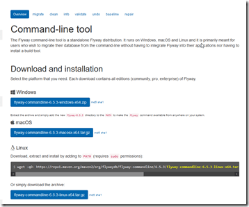 2020-08-06 10_41_58-Command-line - Command-line tool - Flyway by Redgate • Database Migrations Made 