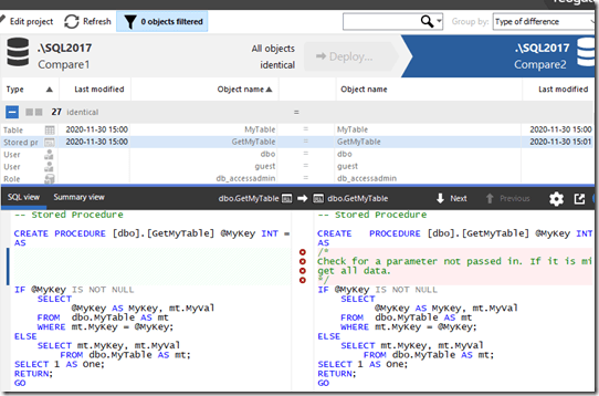 2020-11-30 15_09_36-SQL Compare - E__Documents_SQL Compare_SharedProjects_(local)_SQL2017.SimpleTalk