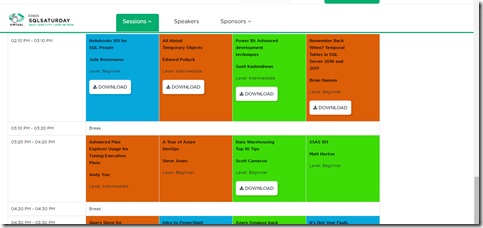 2020-12-18 12_02_12-SQLSaturday #997 - Salt Lake City 2020 _ Sessions _ Schedule