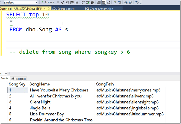 2021-01-19 17_21_15-SQLQuery1.sql - ARISTOTLE.sandbox (ARISTOTLE_Steve (56))_ - Microsoft SQL Server