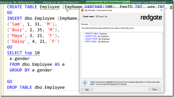 2021-03-12 08_10_22-SQLQuery1.sql - ARISTOTLE.sandbox (ARISTOTLE_Steve (65))_ - Microsoft SQL Server
