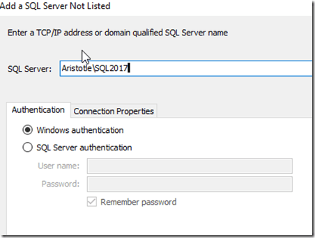 2021-07-12 08_37_29-Add a SQL Server Not Listed