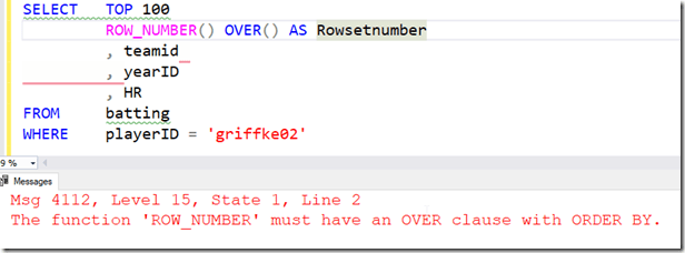2021-07-13 11_35_33-SQLQuery1.sql - ARISTOTLE.BaseballData (ARISTOTLE_Steve (75))_ - Microsoft SQL S