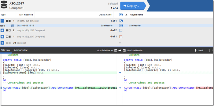 2021-08-03 15_35_23-SQL Compare - E__Documents_SQL Compare_SharedProjects_(local)_SQL2017.SimpleTalk