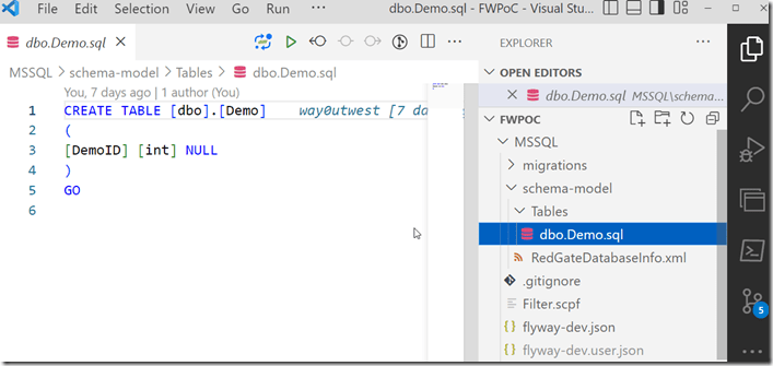 2023-01-03 12_31_22-dbo.Demo.sql - FWPoC - Visual Studio Code
