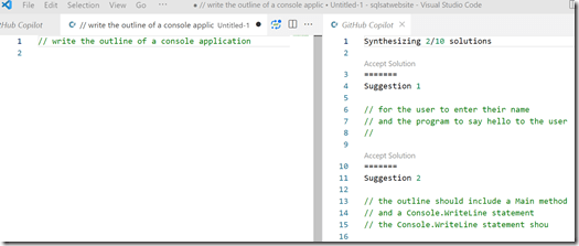 2023-04-29 09_14_46-● __ write the outline of a console applic &bull; Untitled-1 - sqlsatwebsite - Visual