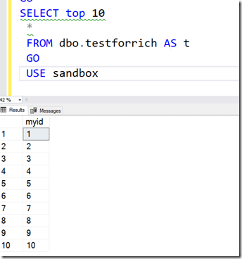 2023-05-03 10_51_49-SQLQuery11.sql - ARISTOTLE.sandbox (ARISTOTLE_Steve (55))_ - Microsoft SQL Serve