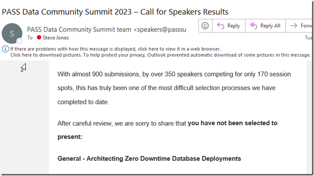 2023-07-13 10_39_20-PASS Data Community Summit 2023 &ndash; Call for Speakers Results - Message (HTML)