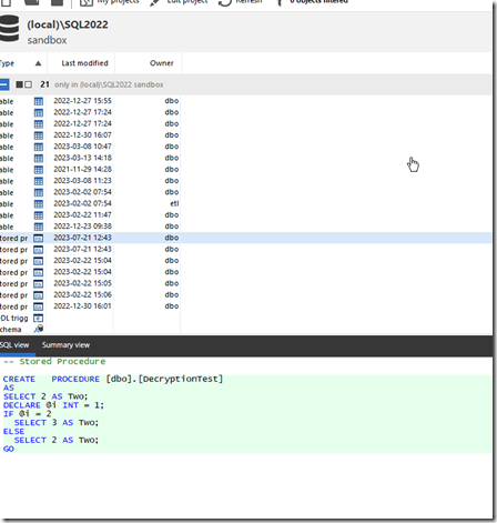 2023-07-21 12_50_04-SQL Compare - E__Documents_SQL Compare_SharedProjects_(local)_SQL2017.SimpleTalk