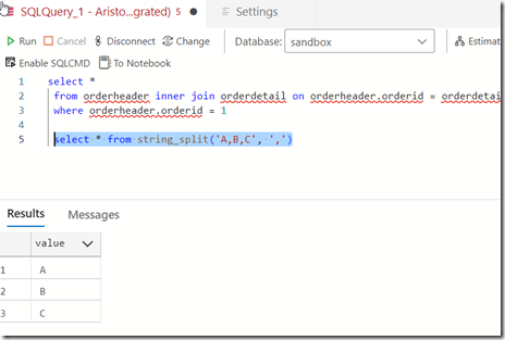 2023-08-02 12_47_56-● SQLQuery_1 - Aristotle_SQL2022.sandbox (Integrated) - VCS_Primer-1 - Azure Dat