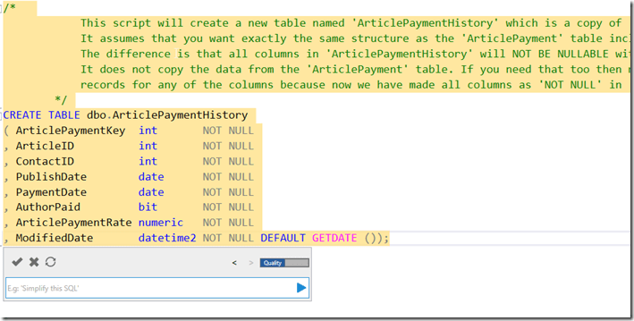 2024-01-02 14_40_43-SQLQuery2.sql - ARISTOTLE.dlm_1_dev (ARISTOTLE_Steve (64))_ - Microsoft SQL Serv