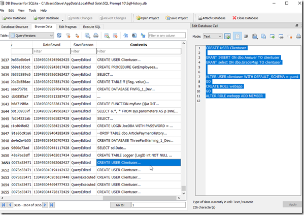 2024-01-09 13_14_40-DB Browser for SQLite - C__Users_Steve_AppData_Local_Red Gate_SQL Prompt 10_SqlH