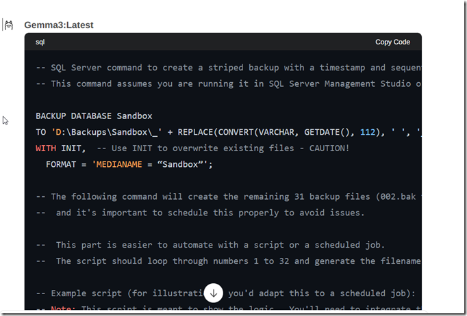 Creating a Striped Backup Set with AI | Voice of the DBA